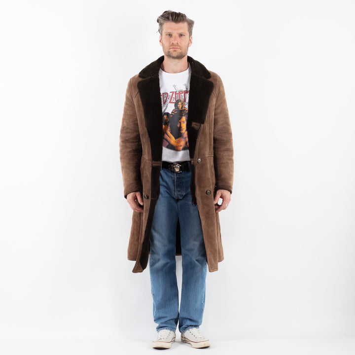 Vintage 70's Men Sheepskin Coat in BrownZ1807