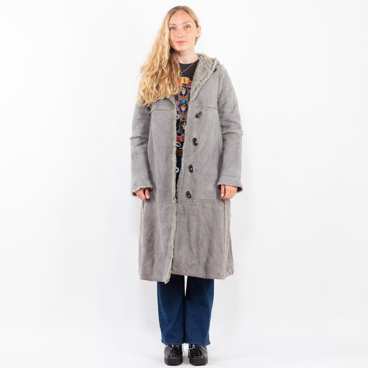 Vintage 80's Women Sheepskin in GrayA0465