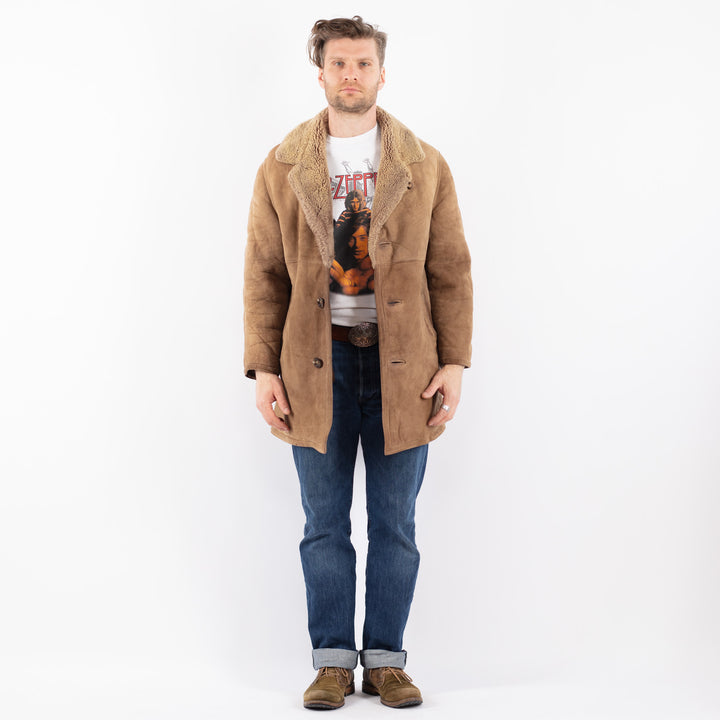 Vintage 70's Men Sheepskin Coat in BeigeZ1570