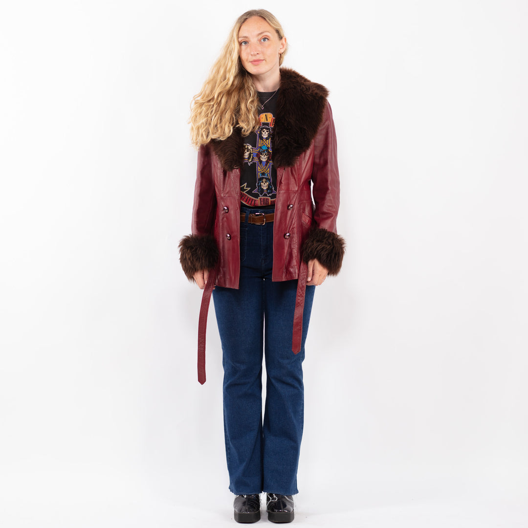 Vintage 70's Women Leather in RedA0470