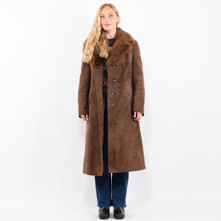 Vintage 70's Women Sheepskin Coat in BrownA0487