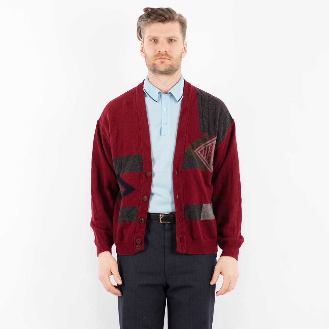Vintage 70's Men Cardigan in RedZ1382