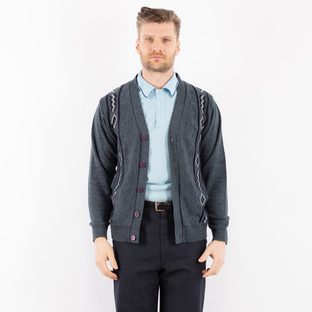 Vintage 90's Men Cardigan in GrayZ1386