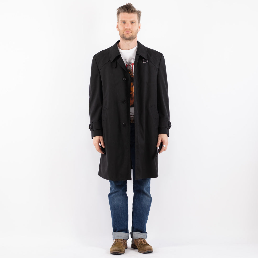 Vintage 70's Men Trench Coat in BlackZ1493