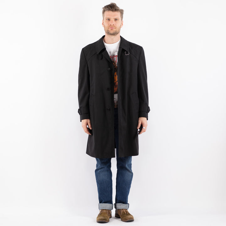 Vintage 70's Men Trench Coat in BlackZ1493