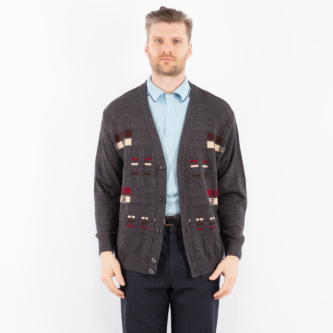 Vintage 90's Men Cardigan in GrayZ1387