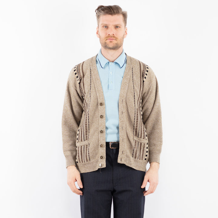 Vintage 90's Men Cardigan in Beige Z1396