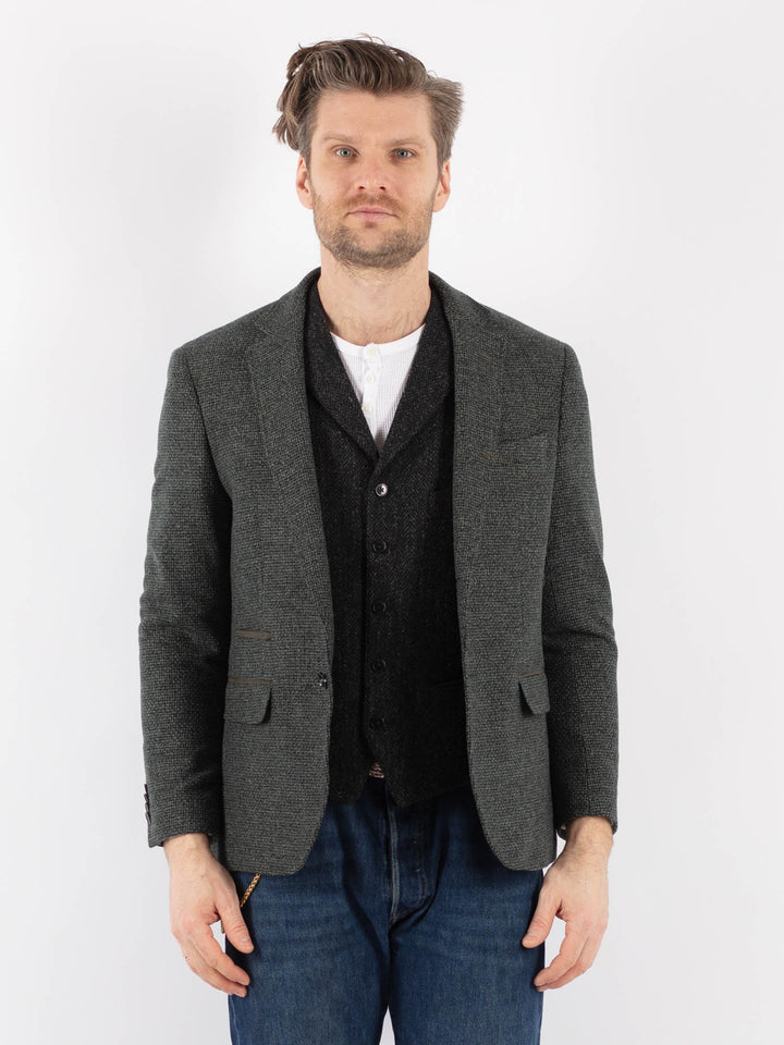 Vintage 00's Men Wool Blazer Jacket in GrayZ1189