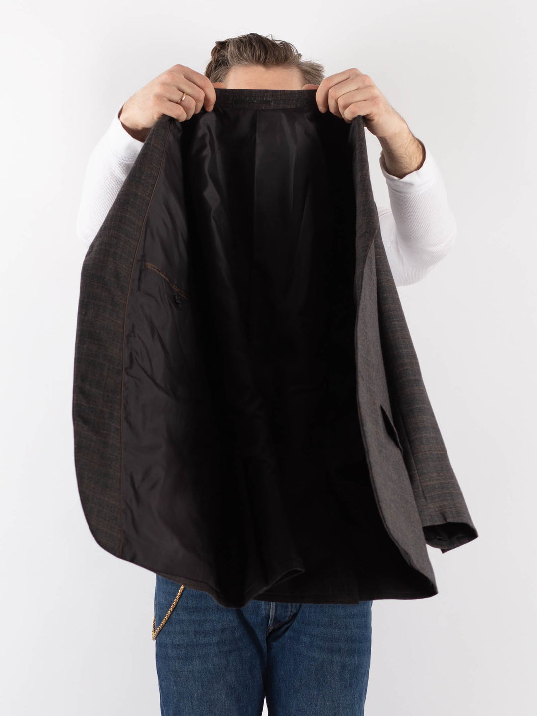 Vintage 00's Men Wool Blazer in GrayZ1195