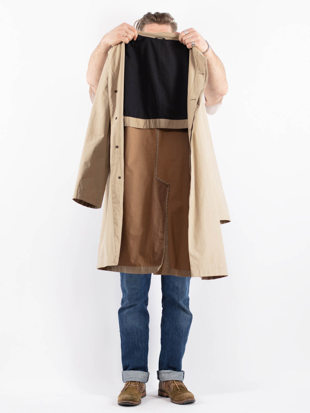 Vintage 00's Men Mac Coat in BeigeZ1505