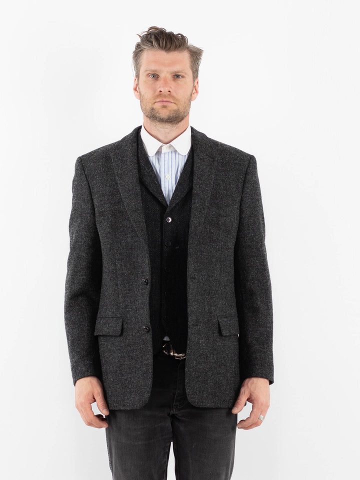 Vintage 00's Men Harris Tweed Jacket in GrayZ1727