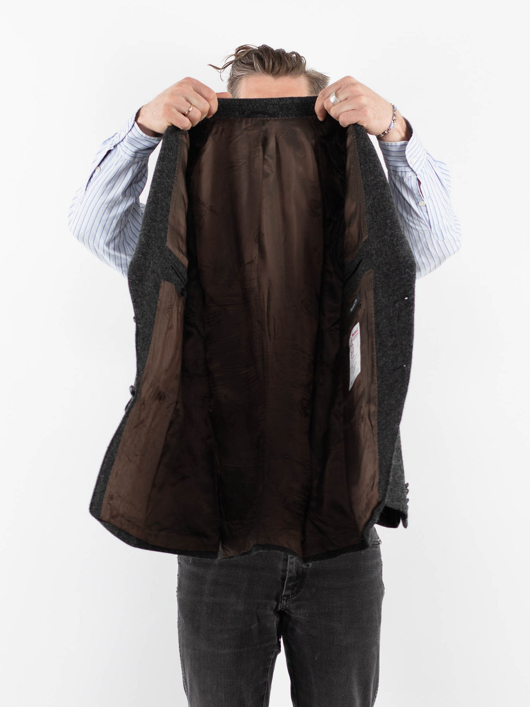 Vintage 00's Men Harris Tweed Jacket in GrayZ1727