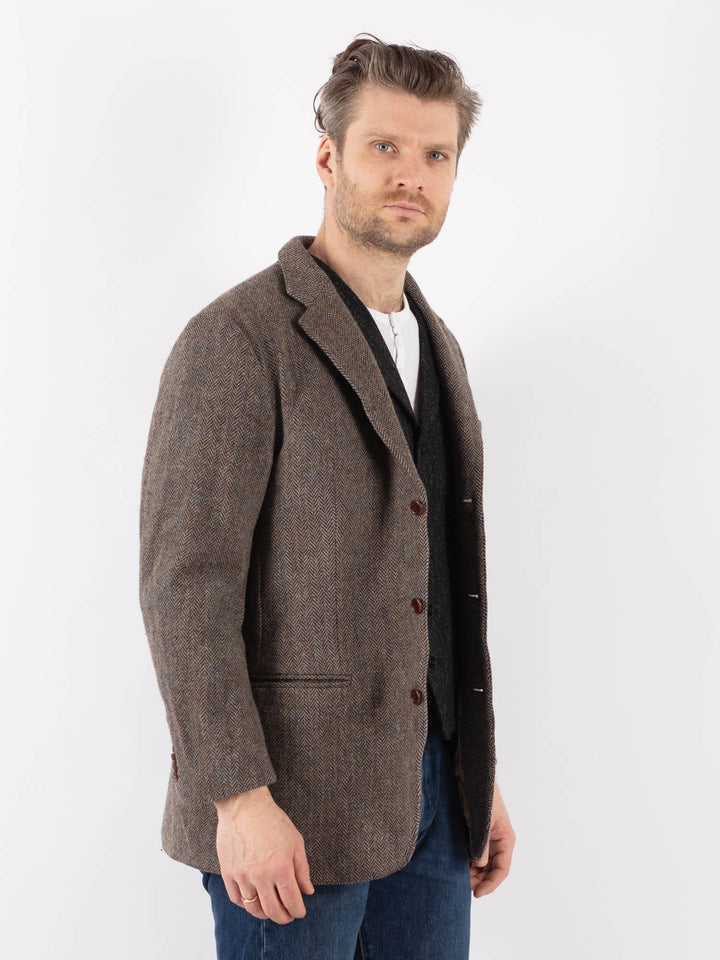 Vintage 00's Men Harris Tweed Jacket in BeigeZ1209