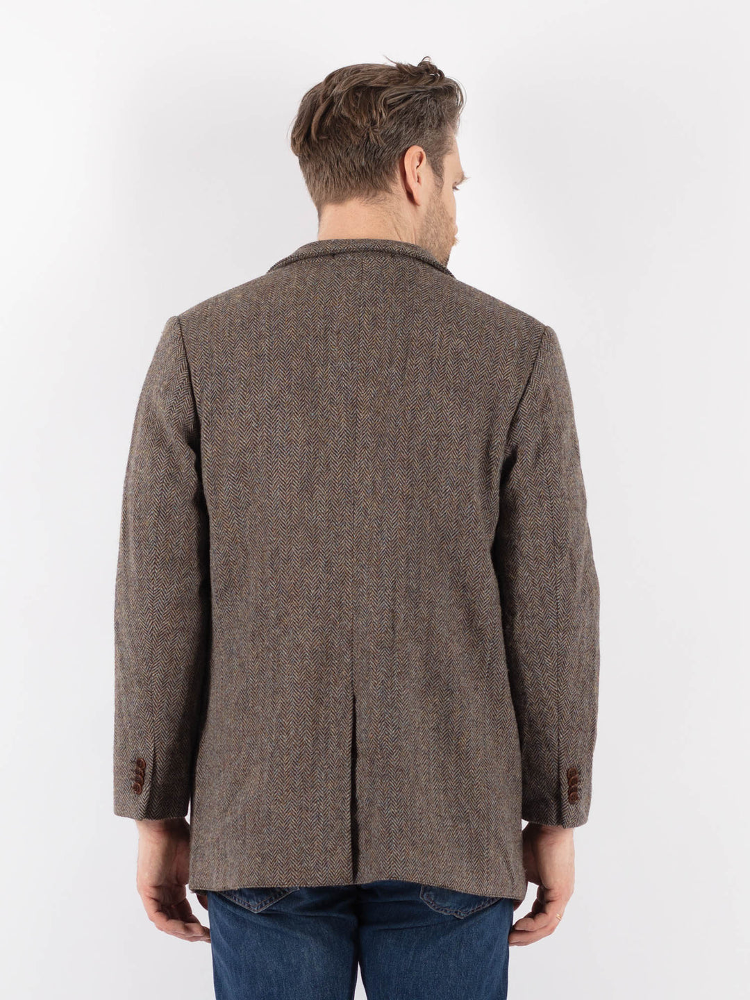 Vintage 00's Men Harris Tweed Jacket in BeigeZ1209