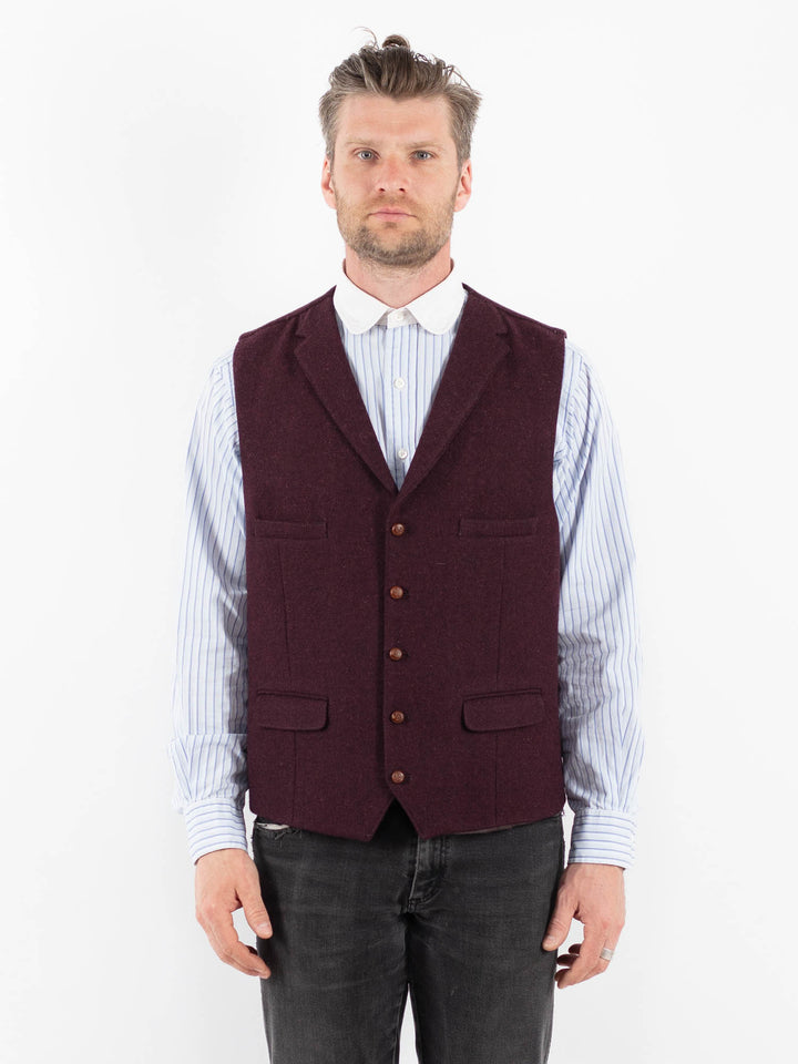 Vintage 00's Men Tweed Vest in RedZ1712