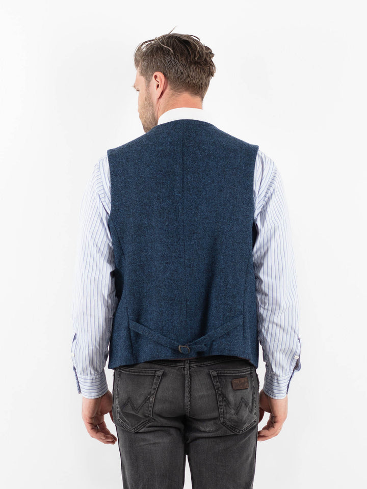 Vintage 00's Men Tweed Vest in BlueZ1713