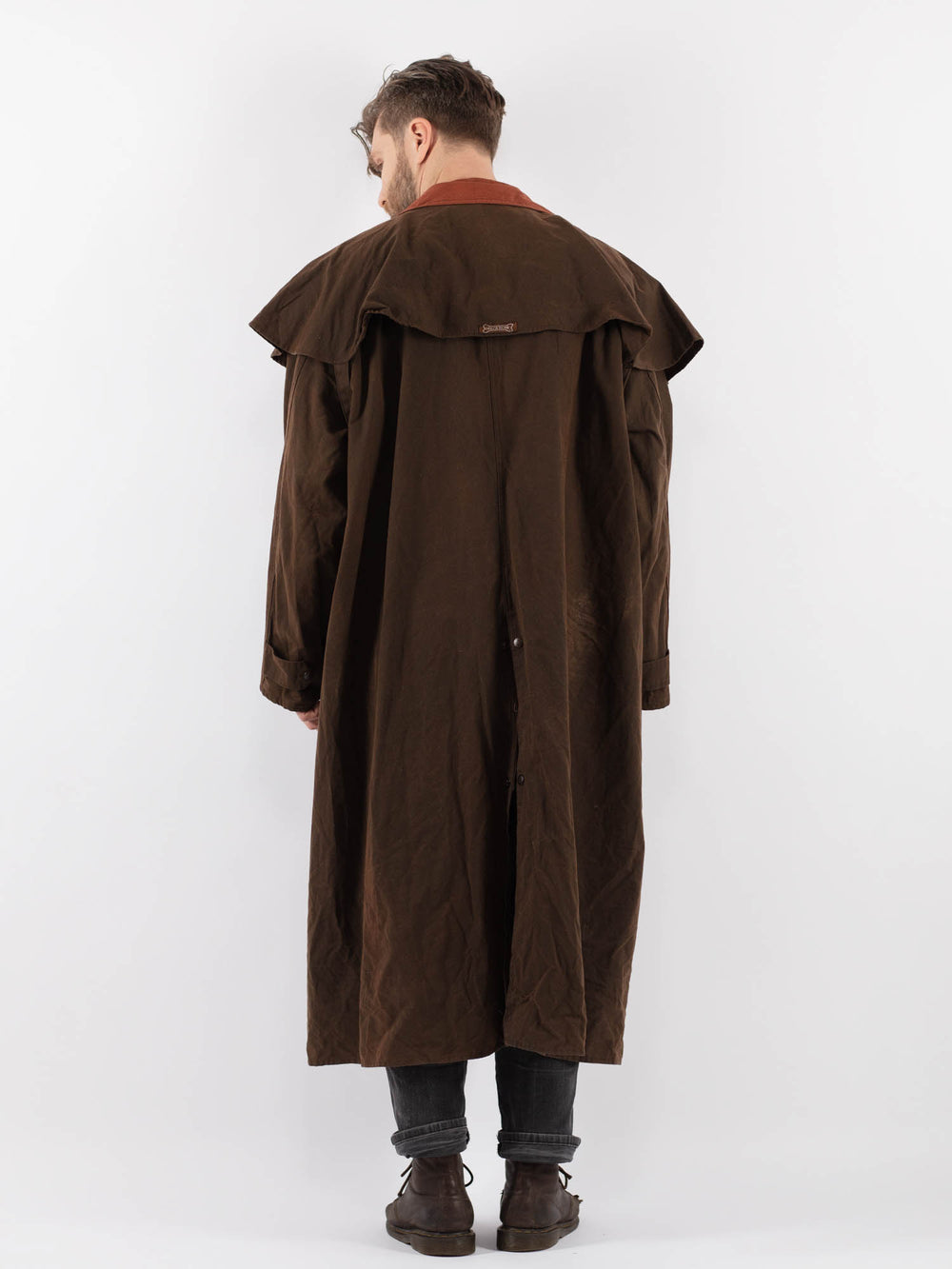 Vintage 00's Men Waxed Canvas Coat in BrownZ882