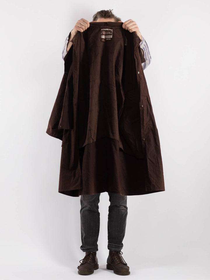 Vintage 00's Men Waxed Canvas Coat in BrownZ520