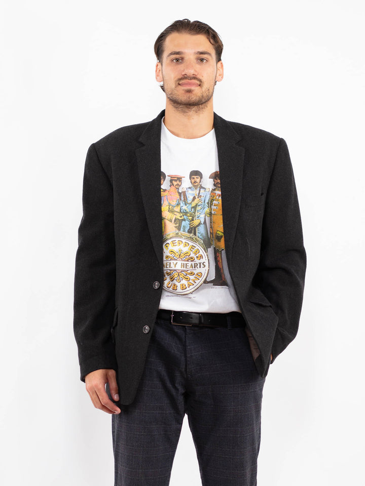 Vintage 00's Men Wool Blend Blazer Jacket in GrayZ2152