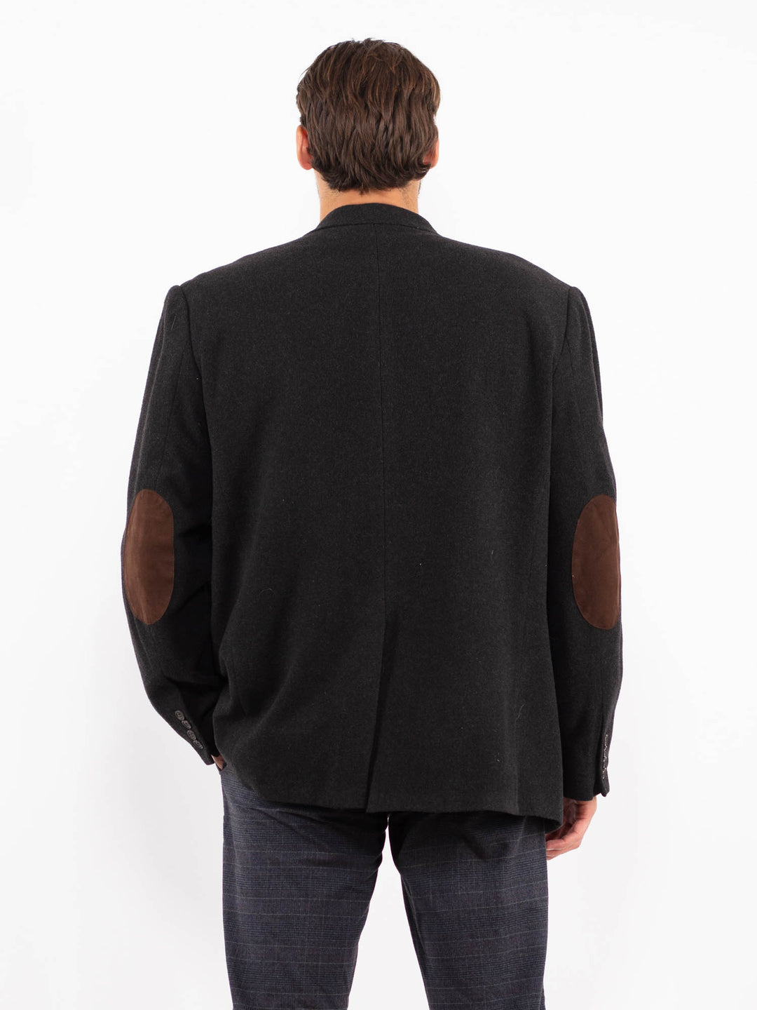 Vintage 00's Men Wool Blend Blazer Jacket in GrayZ2152