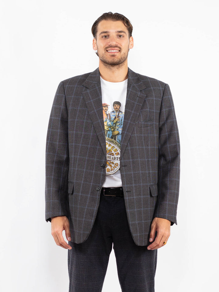 Vintage 00's Men Wool Blend Blazer Jacket in GrayZ2153