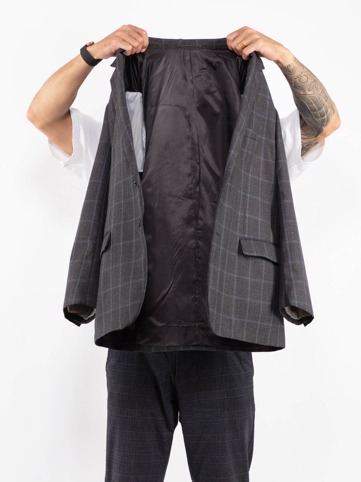 Vintage 00's Men Wool Blend Blazer Jacket in GrayZ2153