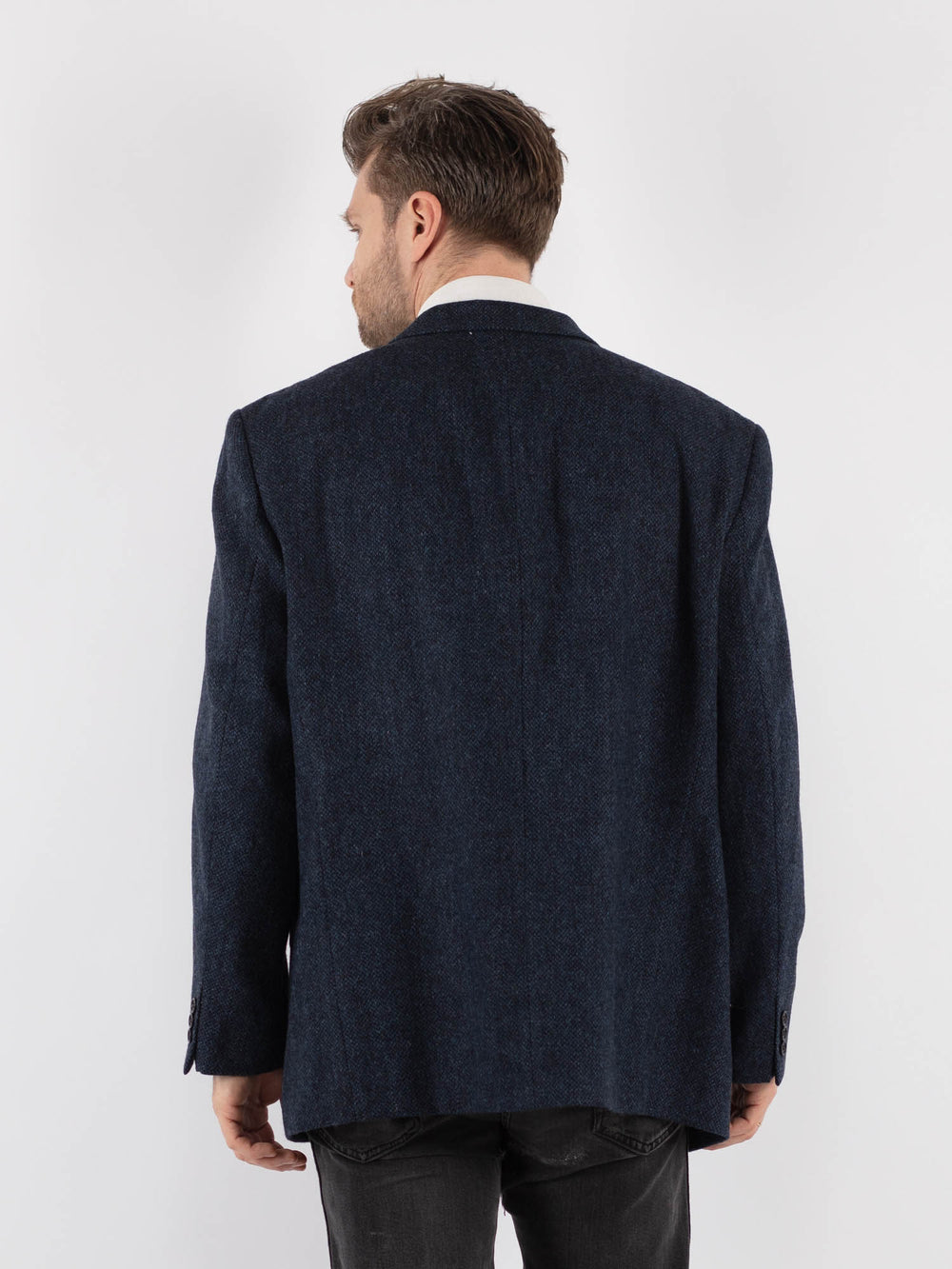 Vintage 00's Men Wool Blazer Jacket in BlueZ738