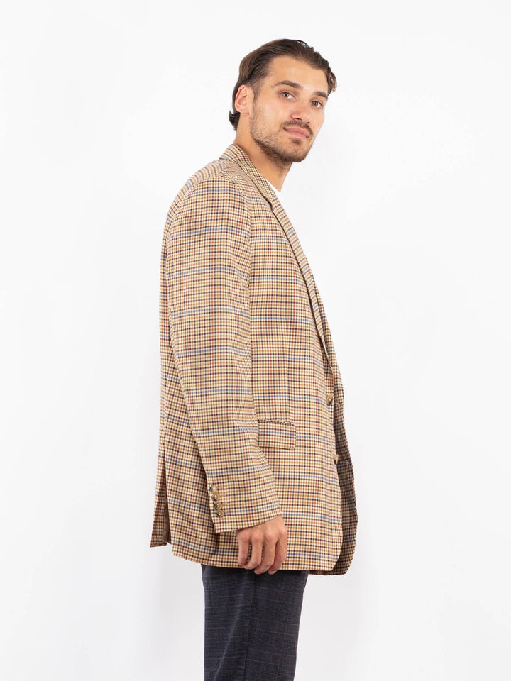 Vintage 00's Men Wool Blazer Jacket in BeigeZ2215