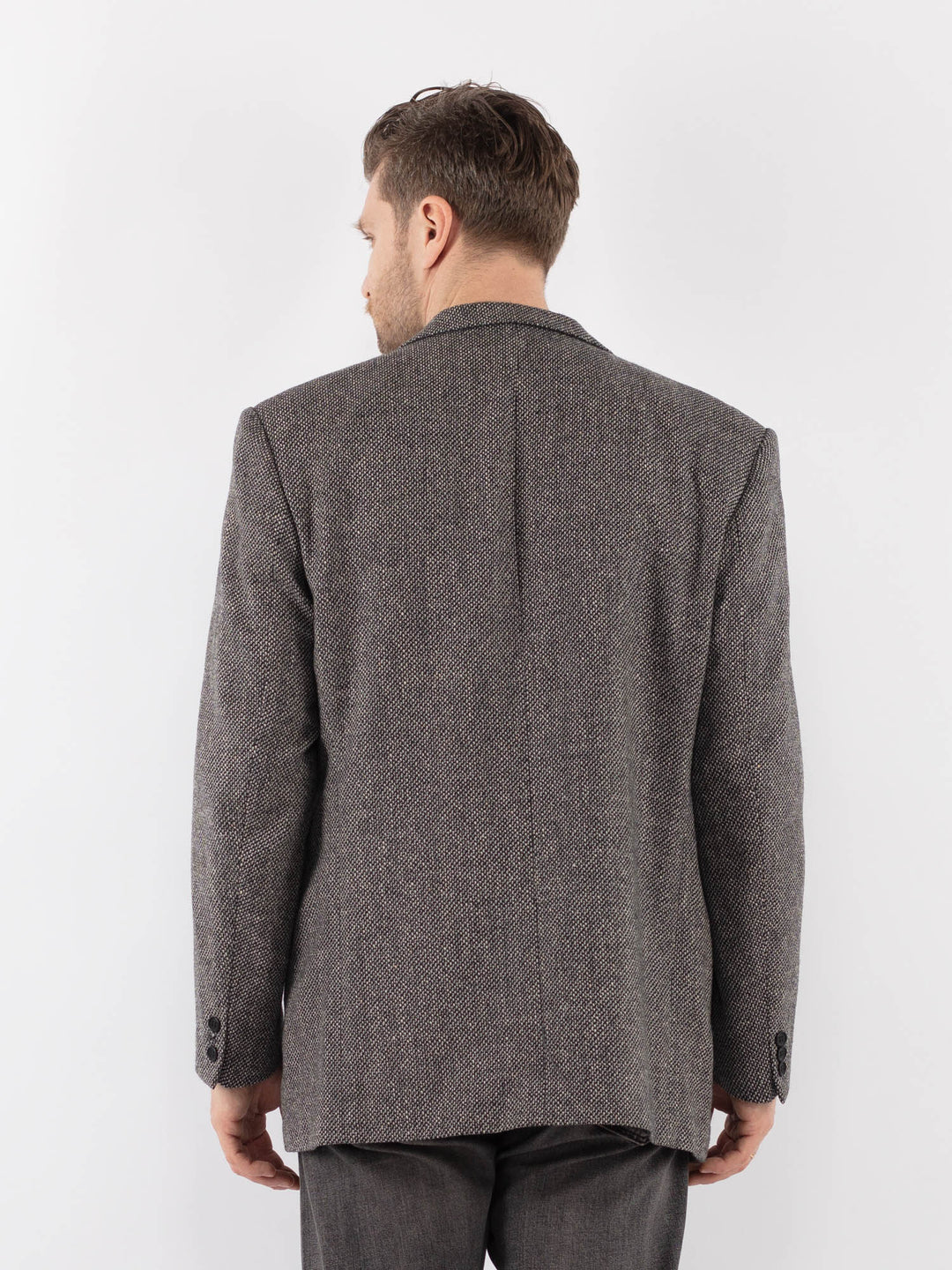 Vintage 00's Men Wool Blazer Jacket in GrayZ1042