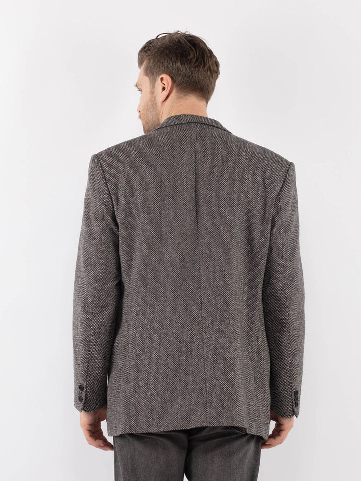 Vintage 00's Men Wool Blazer Jacket in GrayZ1042