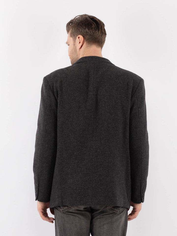 Vintage 00's Men Wool Blazer Jacket in GrayZ1077