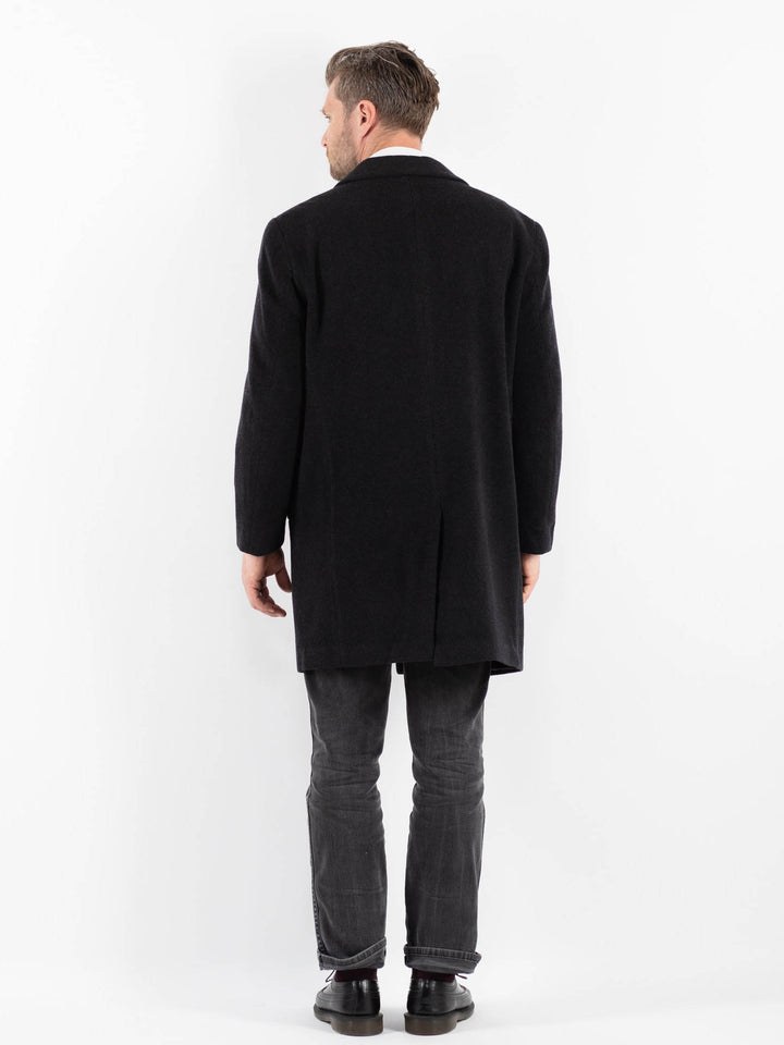 Vintage 00's Men Wool Blend Coat in Gray