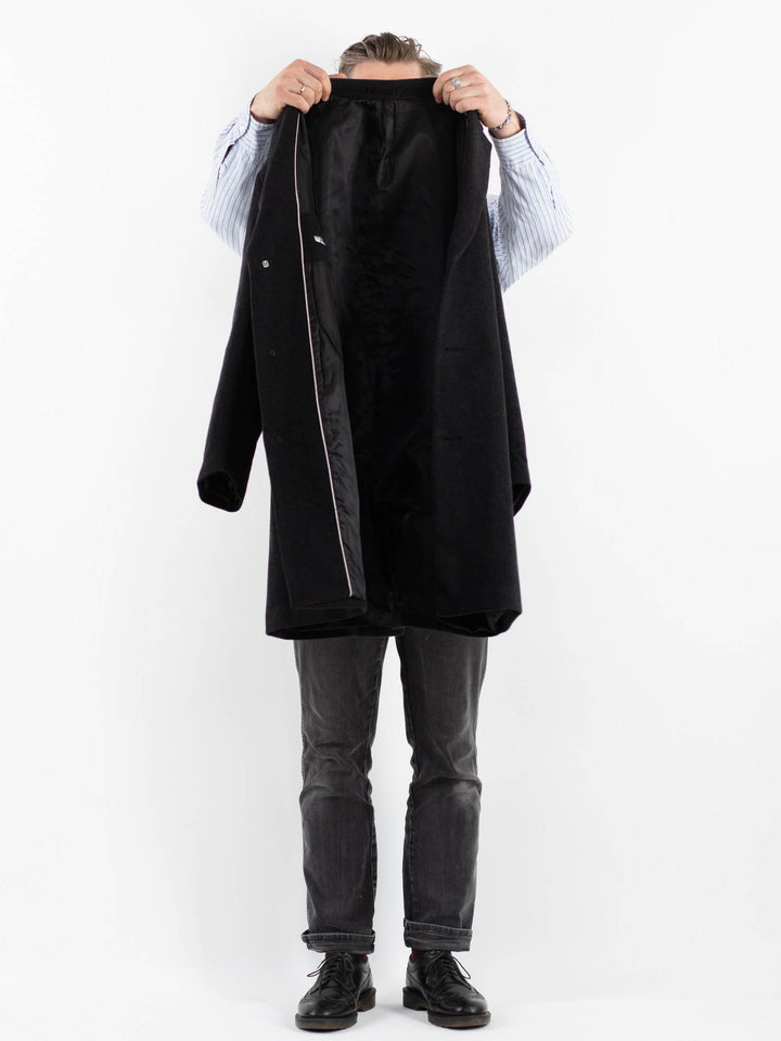 Vintage 00's Men Wool Blend Coat in Gray