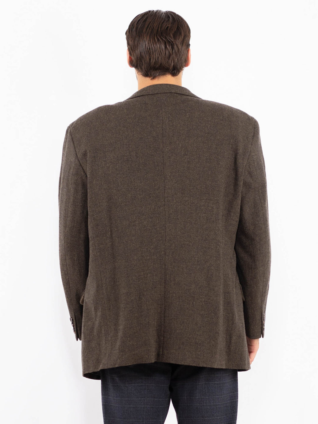 Vintage 00's Men Wool Blend Blazer Jacket in BrownZ2428
