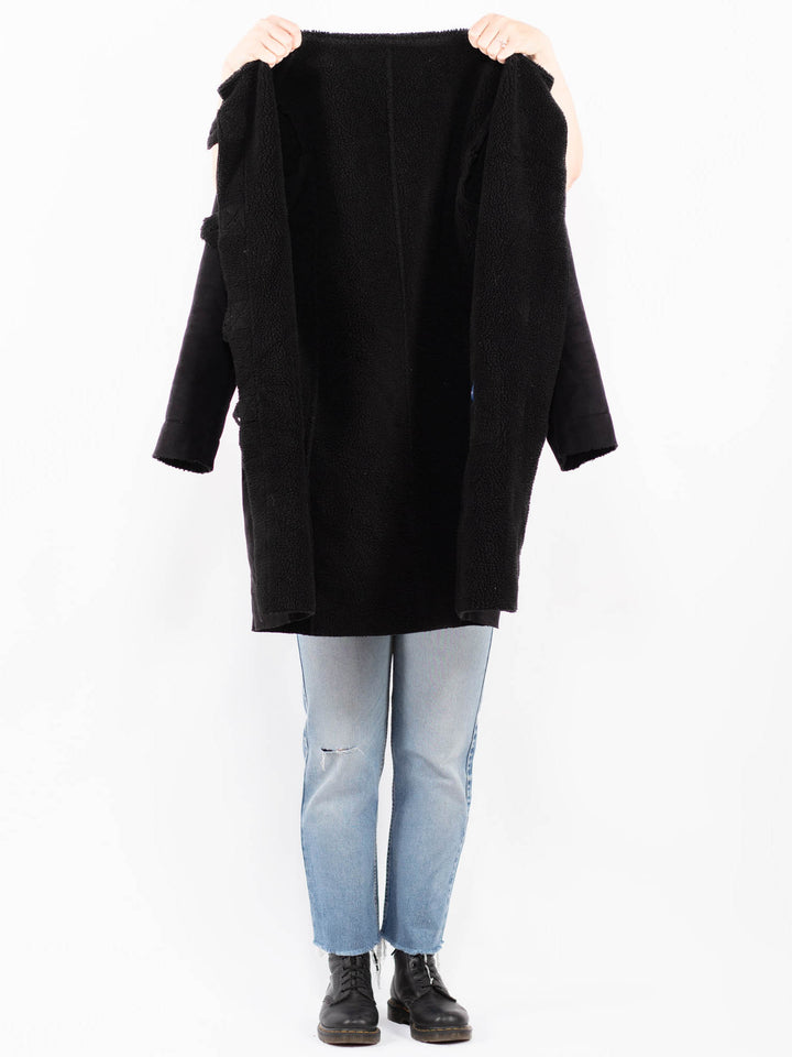 Vintage 00's Women Faux Sheepskin Coat in BlackA0497