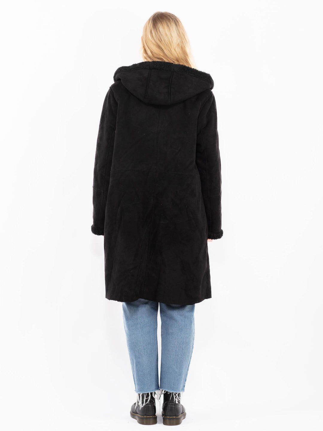 Vintage 00's Women Faux Sheepskin in BlackA0502