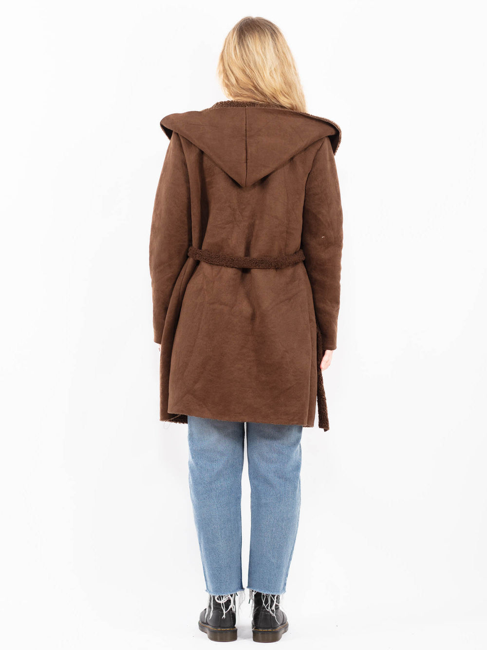 Vintage 00's Women Faux Sheepskin Coat in BrownA0527