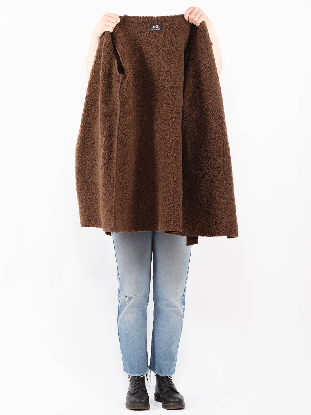 Vintage 00's Women Faux Sheepskin Coat in BrownA0527