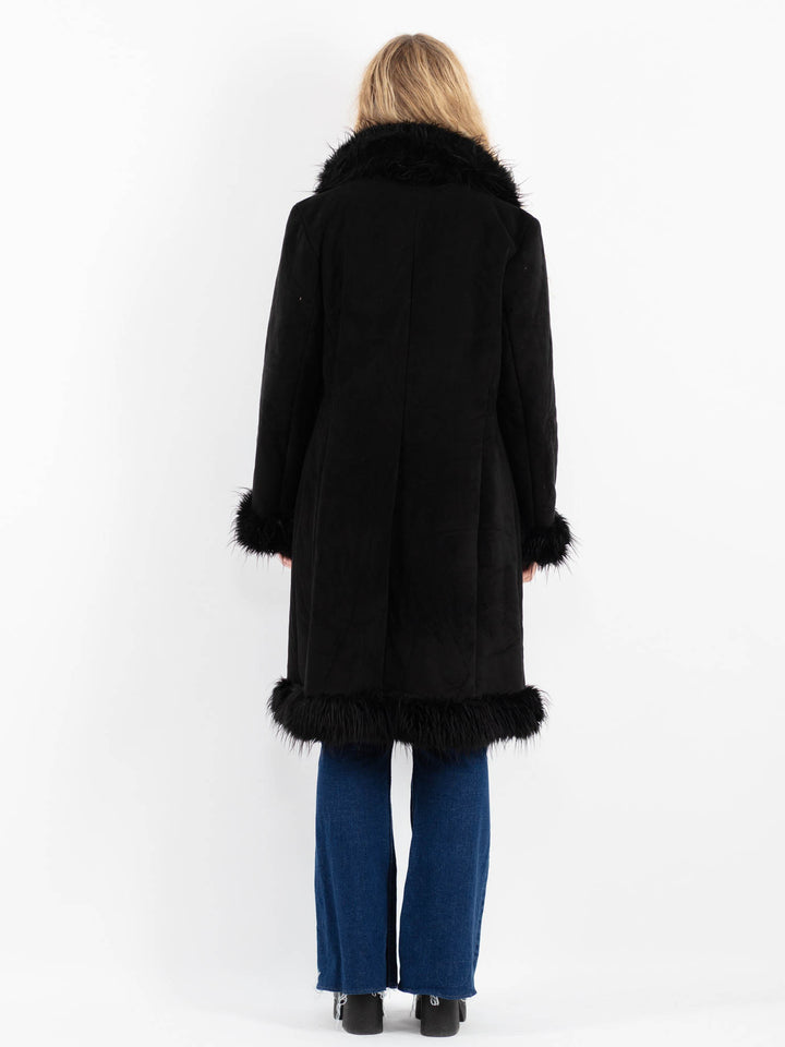 Vintage 00's Women Faux Sheepskin in BlackV9909