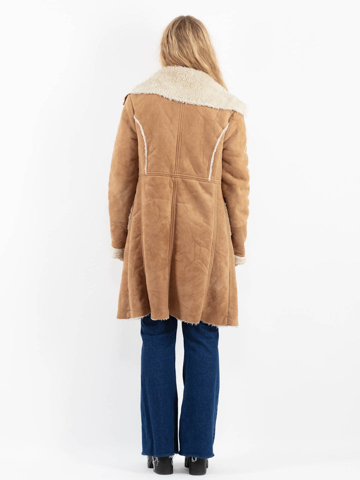 Vintage 00's Women Faux Sheepskin Coat in BeigeV9912