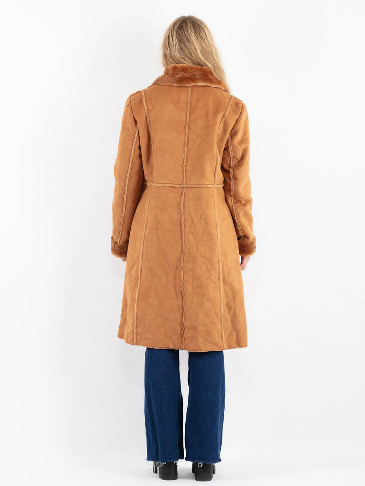 Vintage 00's Women Faux Sheepskin in BrownV9914