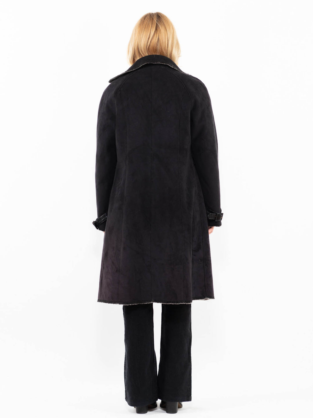 Vintage 00's Women Faux Sheepskin Coat in BlackA0222