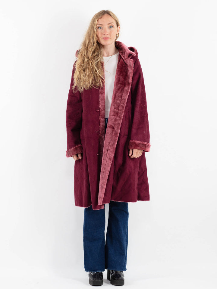 Vintage 00's Women Faux Sheepskin in PurpleV9937