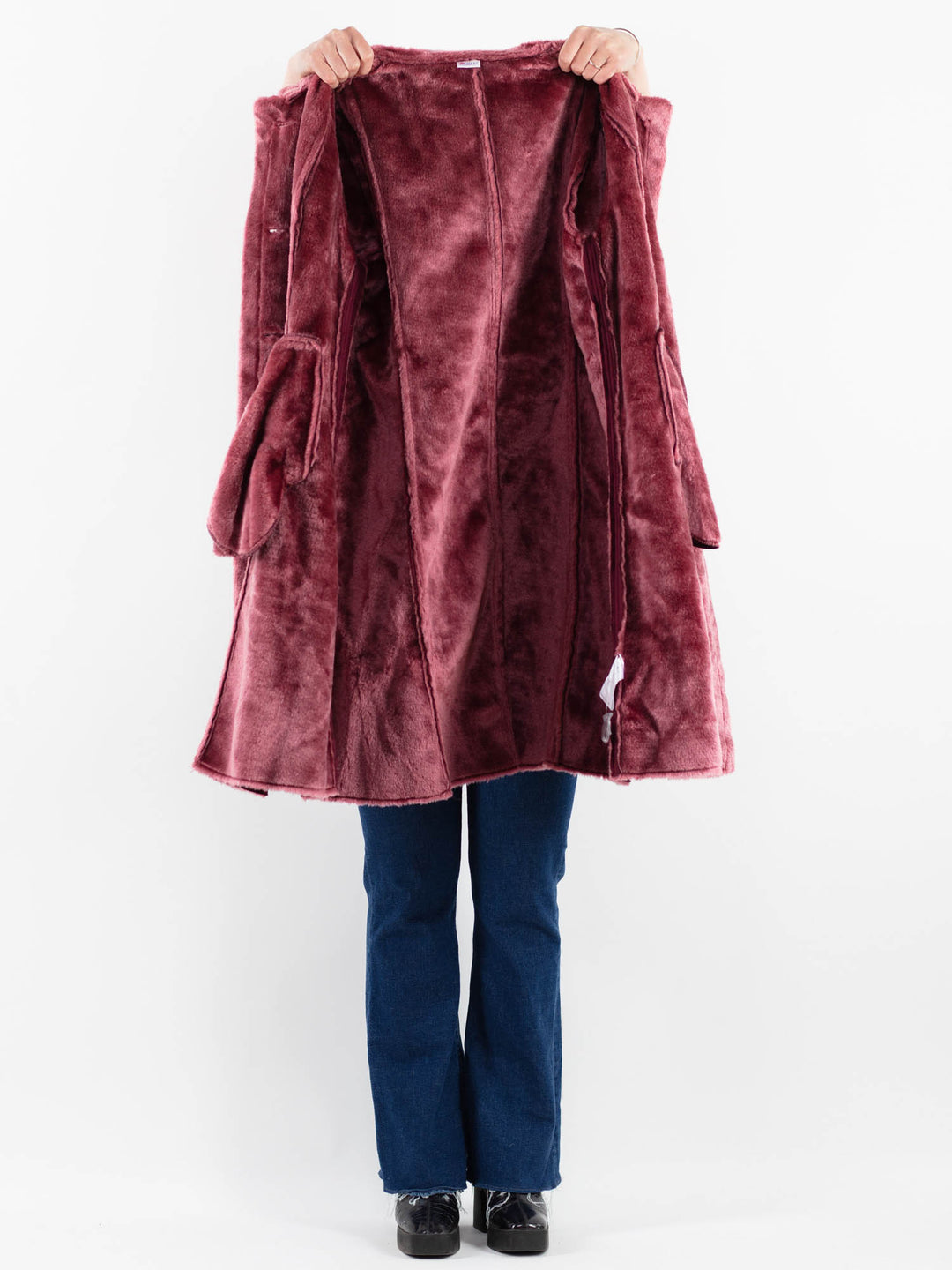 Vintage 00's Women Faux Sheepskin in PurpleV9937