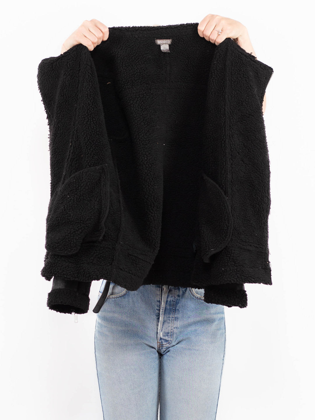 Vintage 00's Women Faux Sheepskin Jacket in BlackA0501