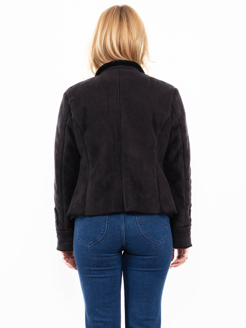 Vintage 00's Women Faux Sheepskin Jacket in BlackA0046