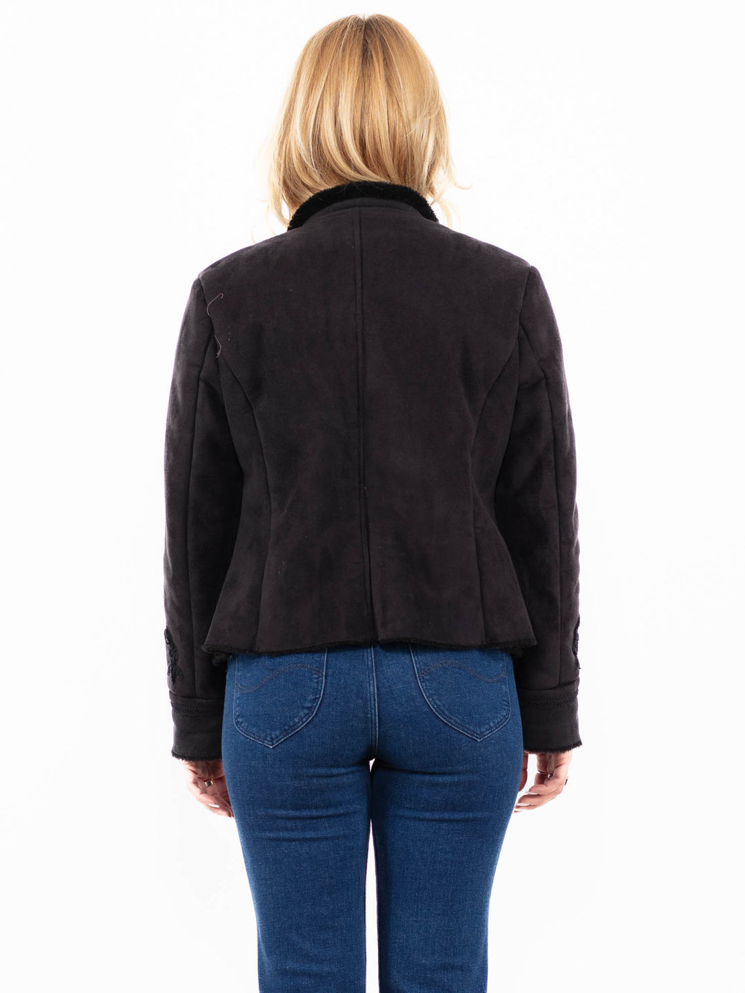 Vintage 00's Women Faux Sheepskin Jacket in BlackA0046