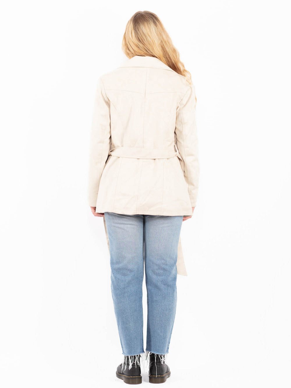 Vintage 00's Women Faux Sheepskin Jacket in WhiteA0547