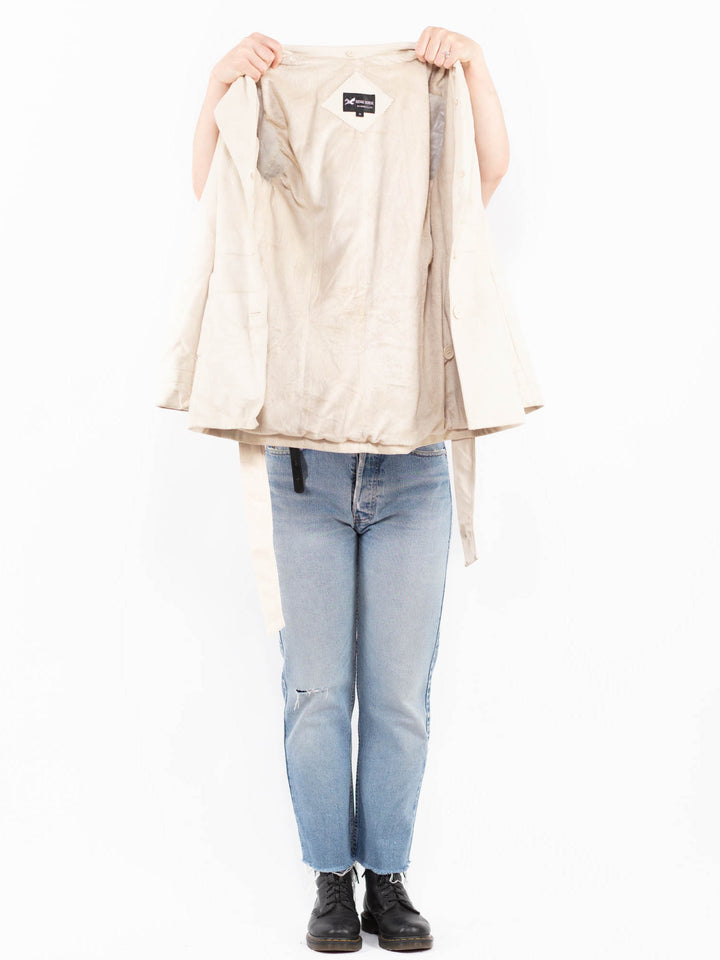 Vintage 00's Women Faux Sheepskin Jacket in WhiteA0547