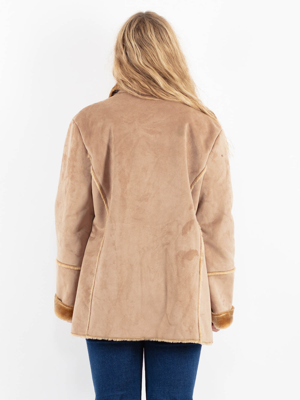 Vintage 00's Women Faux Sheepskin Jacket in BeigeV9907